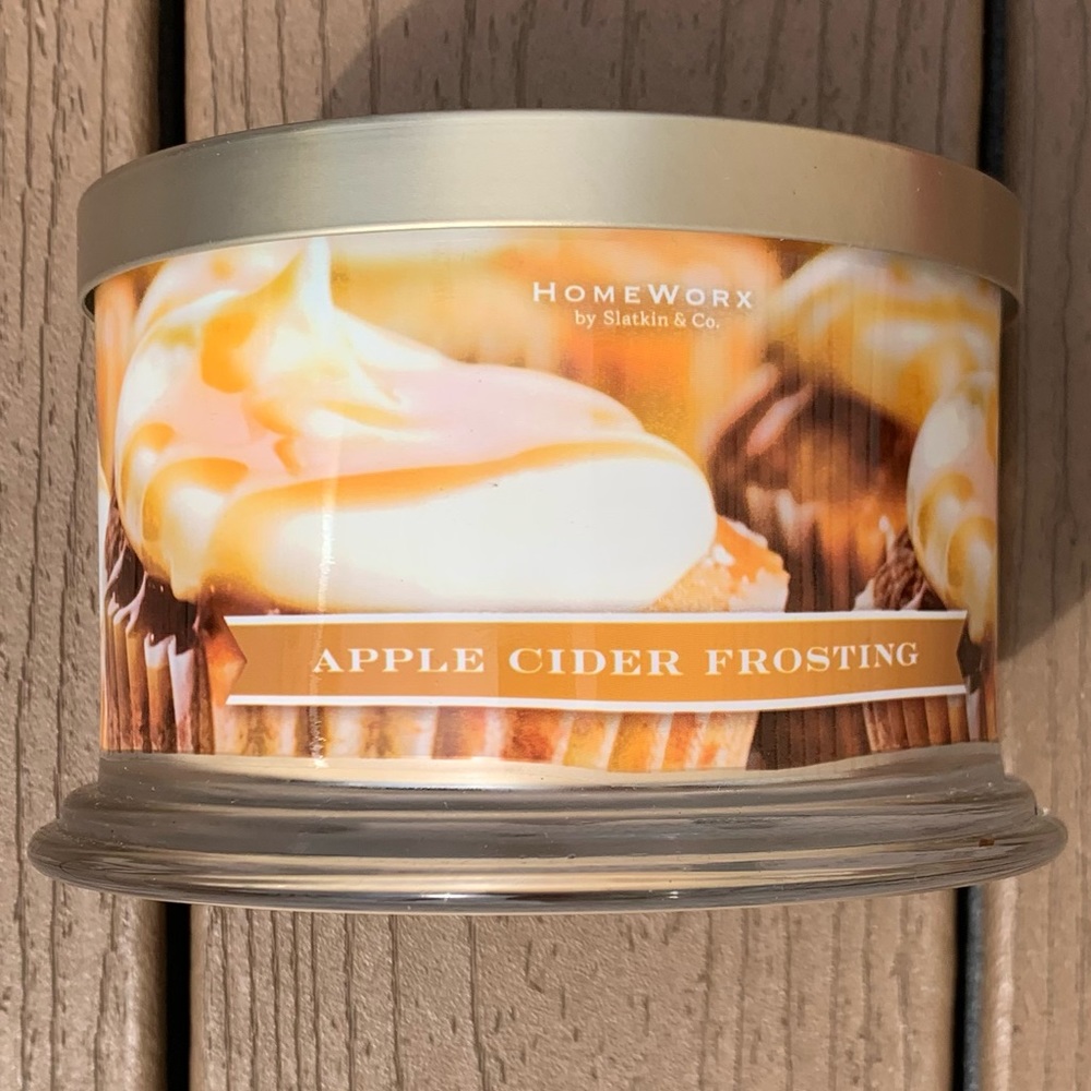 🆕HARRY SLATKIN HOMEWORX APPLE CIDER FROSTING 4 WICK 18oz CANDLE —NWT!